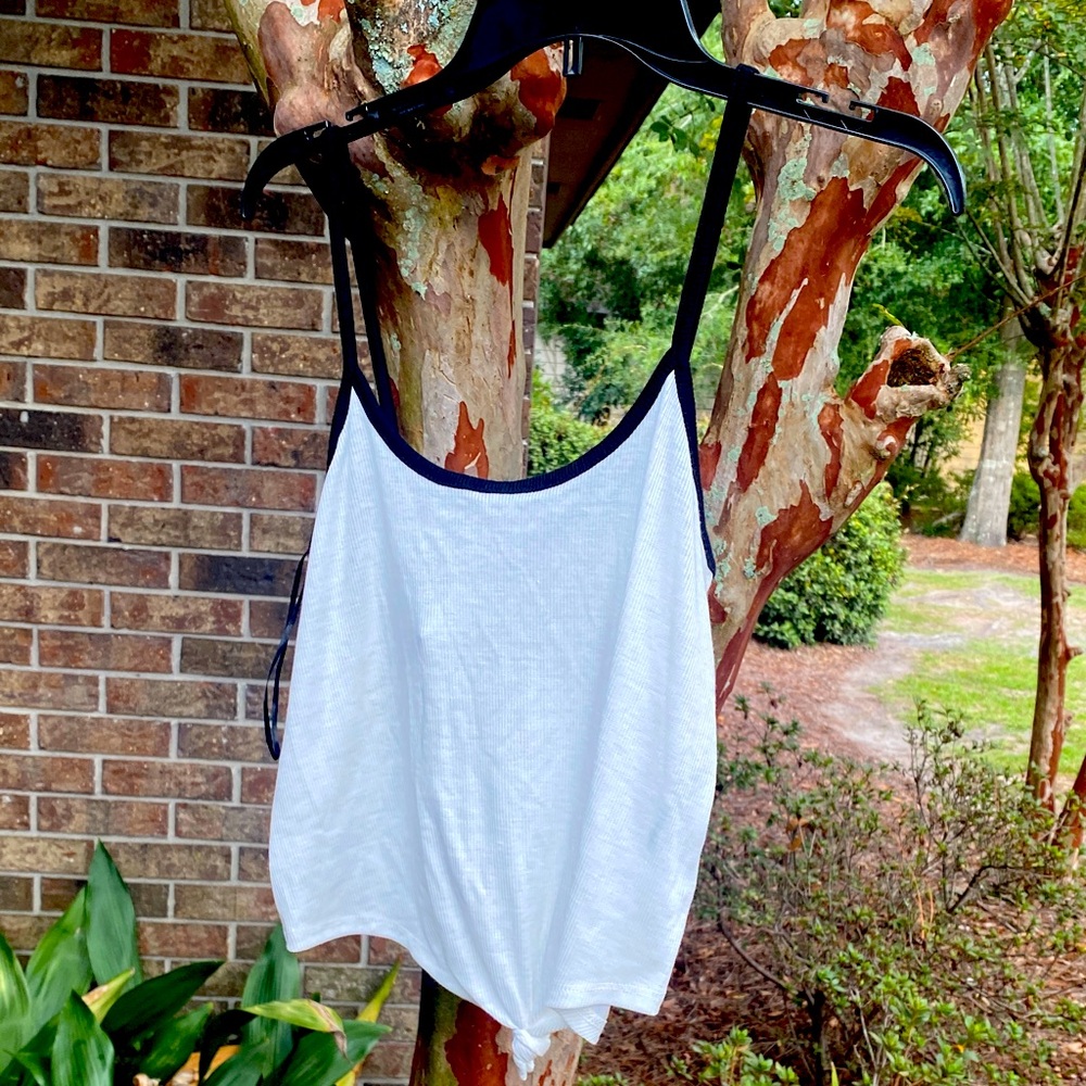 Double Zero White Cami with Black Trim🌚🌟